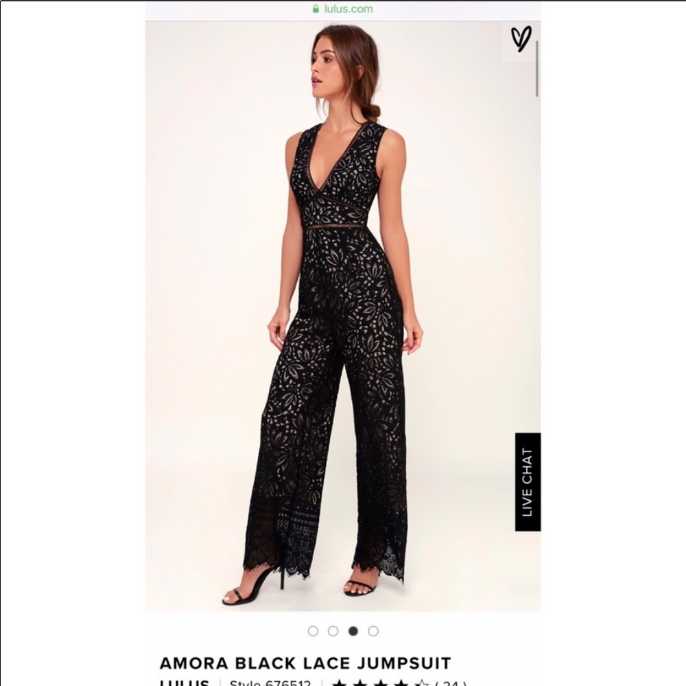 Lulu’s Amora black lace jumpsuit